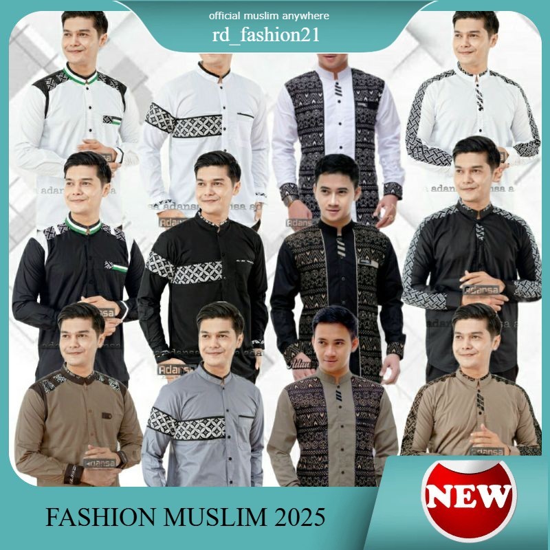 Baju Koko Hadroh Azzahir Original Adansa Kemeja Koko Pria Gus Azmi Baju Muslim Dewasa Lengan Panjang