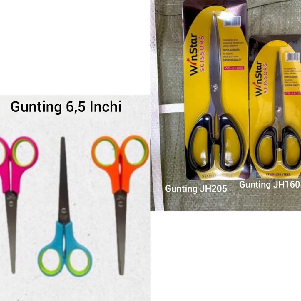 

FAUS Gunting Kertas Scissors Paper Plastik Size M - L Stainless Steel Tajam | Gunting Stainless Steel 6,5 Inch / Gunting Serbaguna