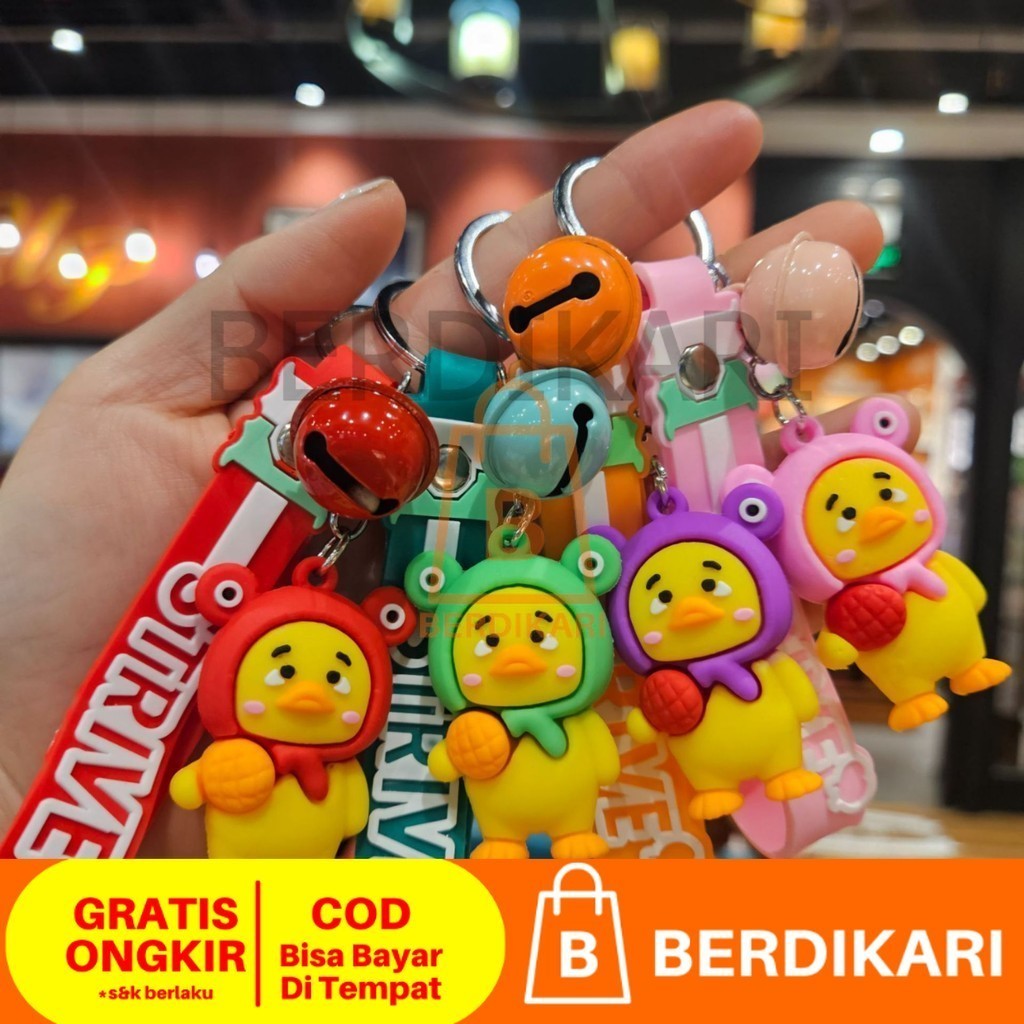 BD Gantungan Kunci Premum Upset Duck Silikon Tebal / Ganci Upset Duck / Gantungan Kunci Boneka Upset