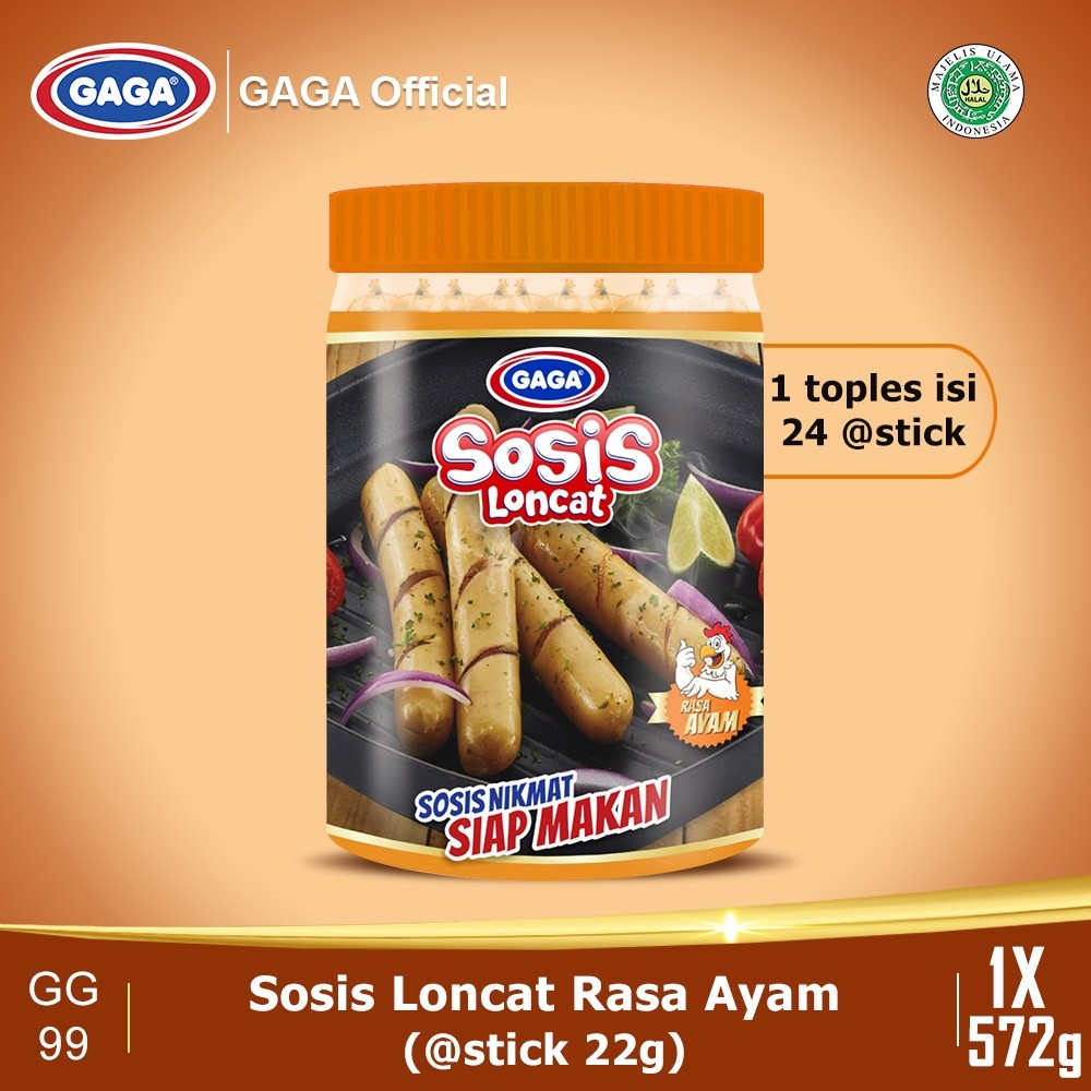 

GAGA Sosis Ayam 22gr 1 toples isi 24 pcs (GG99)