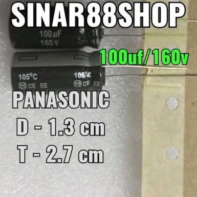 HARGA 10 PCS ECO 100UF/160V 100UF 160V 100uf160V ELKO ELCO CAPASITOR PANASONIC ORIGINAL