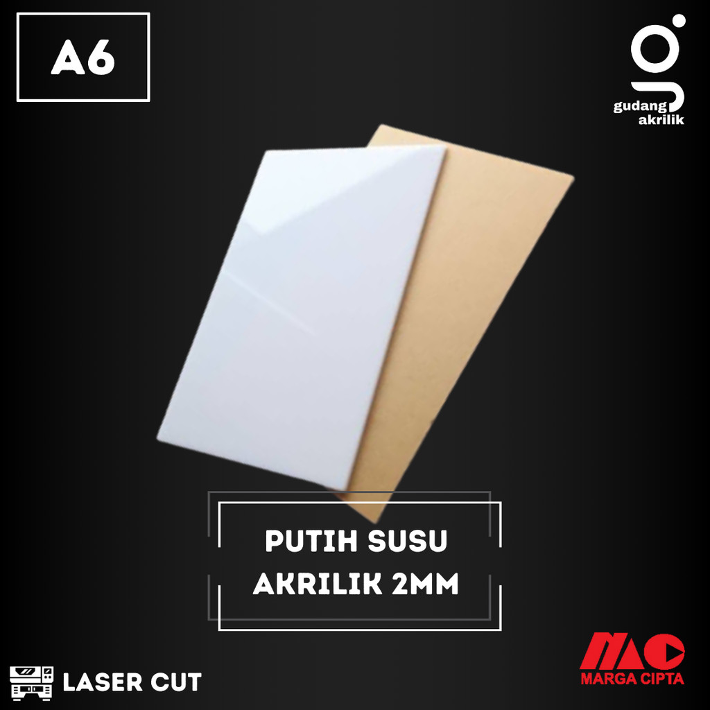 Akrilik Putih Susu A6 2mm