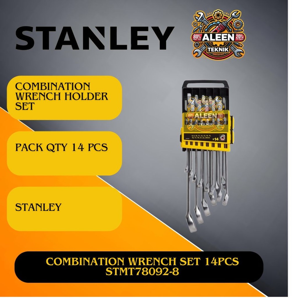 Kunci Ring Pas Set 14 Pcs Combination Wrench Set STANLEY STMT78092-8