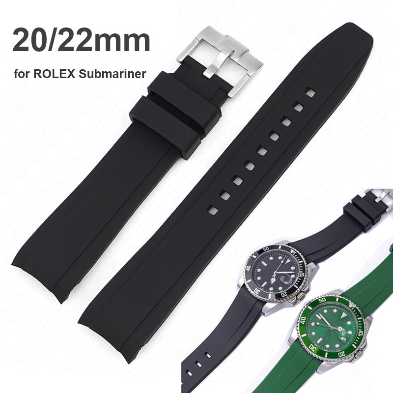 Soft Rubber Strap 20mm 22mm for Rolex Submariner Sport Diving Silicone Watch Band for Citizen for Om