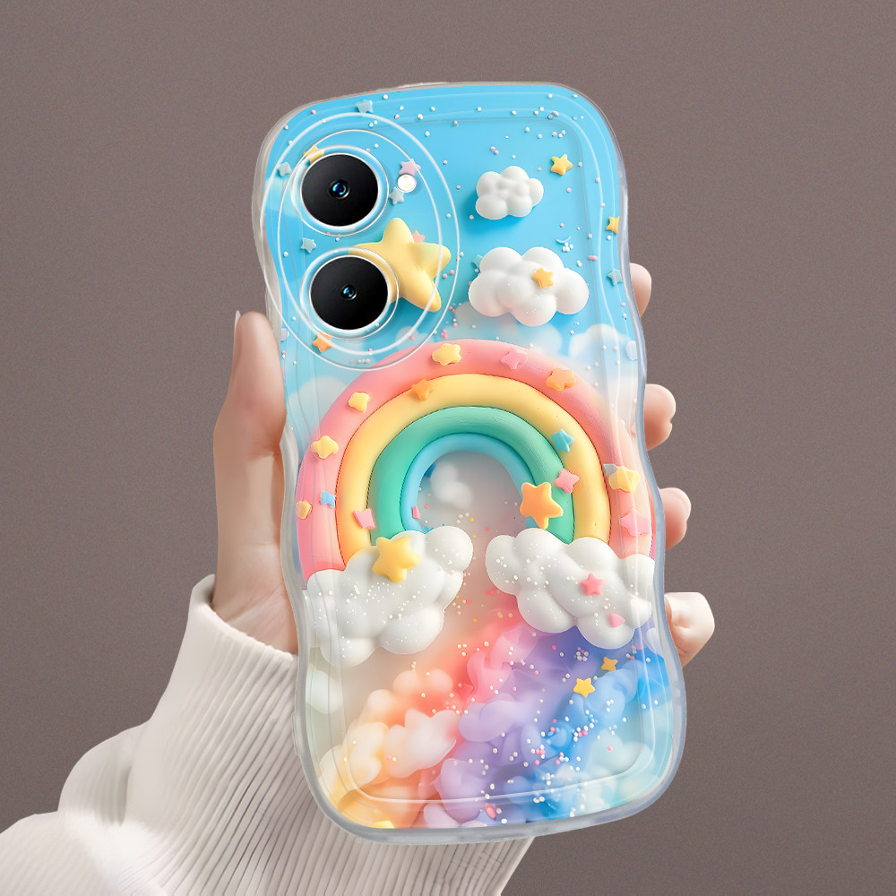 Vivo Y18E Y18 Y03 Phone Cover Sofcase Untuk Case Softcase Casing Hp Kesing Soft Cassing Rainbow 5041
