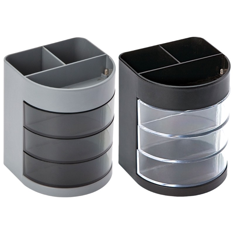 

Pen Pencil Holder with 3 Clear Sections for Office Desk Organization, Desktop Pen Organizers 3 Rotating Compartments