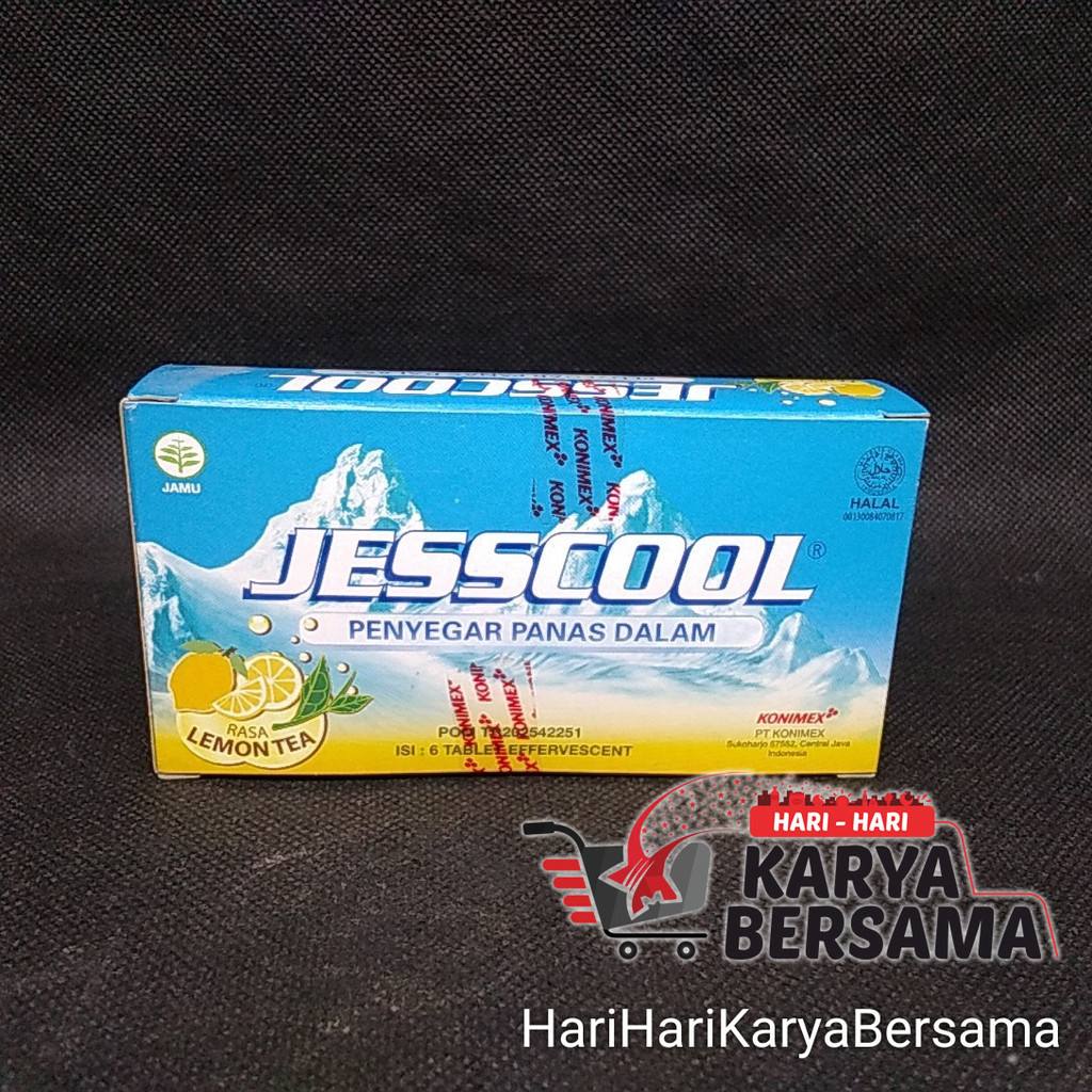 

MINUMAN BUBUK PENYEGAR PANAS DALAM JESSCOOL RASA LEMON TEA ISI 6 TABLET
