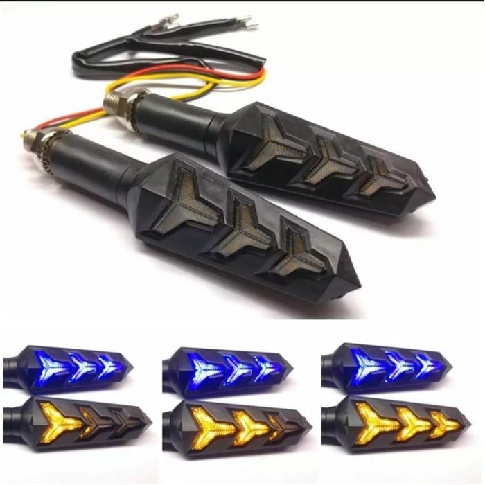 lampu sein sen variasi model led runing pesawat jet universal motor klx crf vixion tiger cb dll - Se