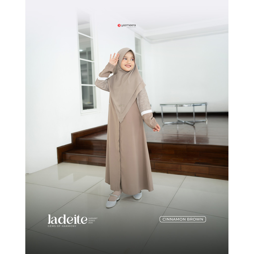 Yasmeerastore-Sarimbit Keluarga Gamis Jadeite kids by Yasmeera