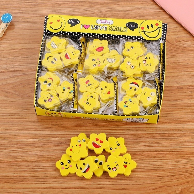 

Penghapus Pensil Bintang Karakter Emoji Smile Set 3pcs - 891