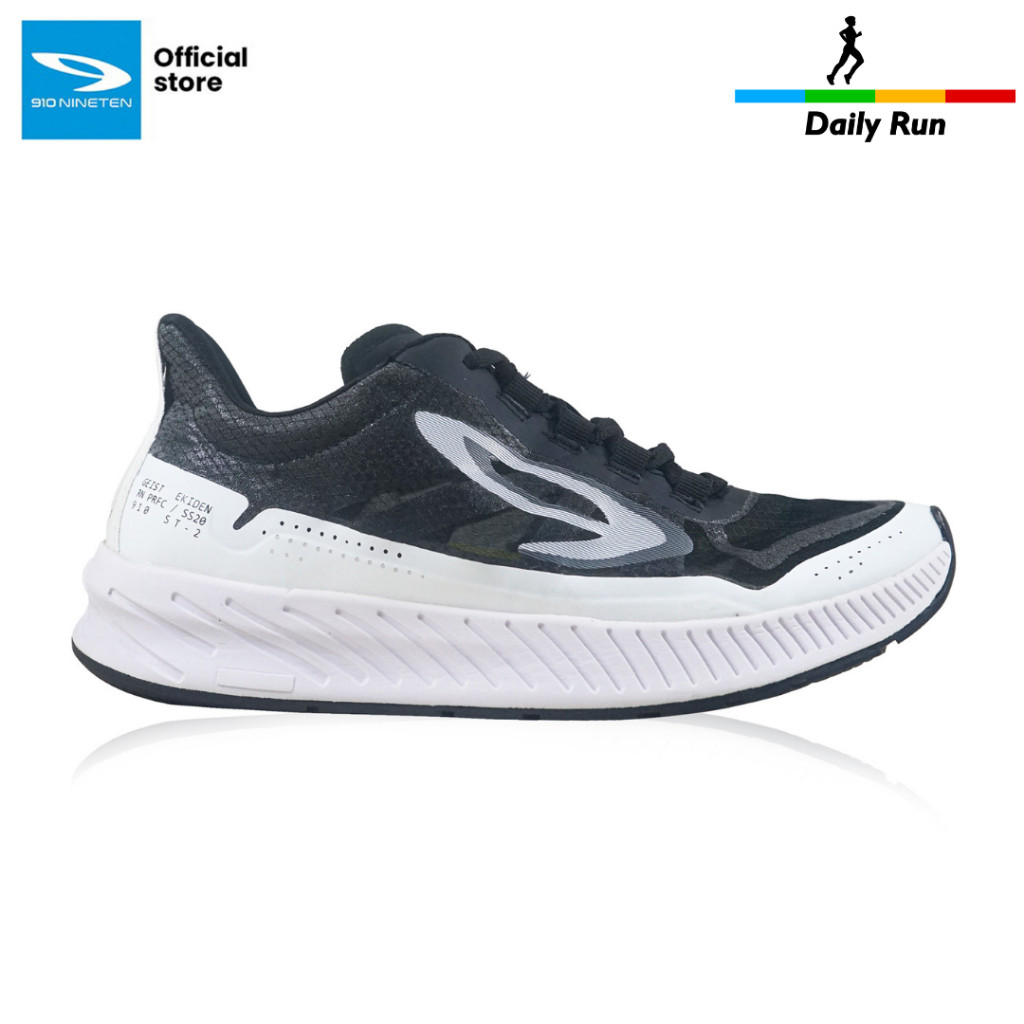 910 Nineten Geist Ekiden Sepatu Lari - Hitam/Putih