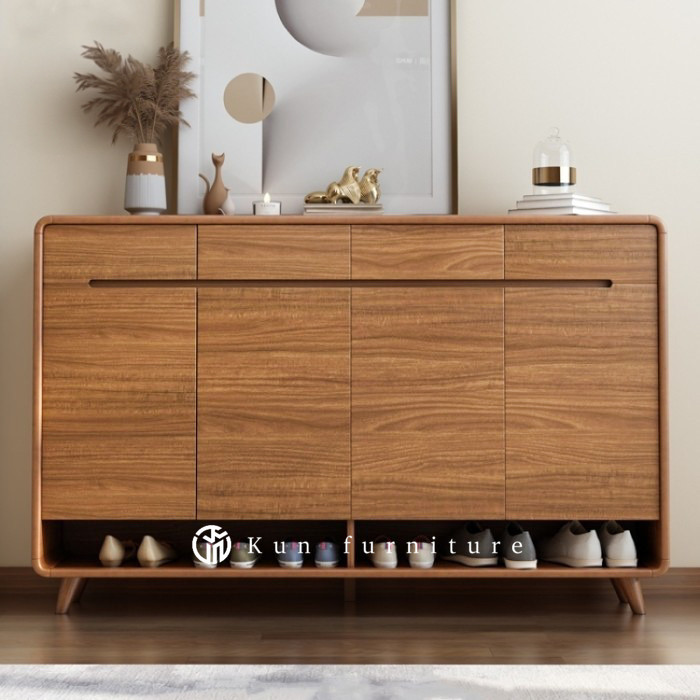 rak sepatu kayu jati minimalis, lemari sepatu minimalis modern