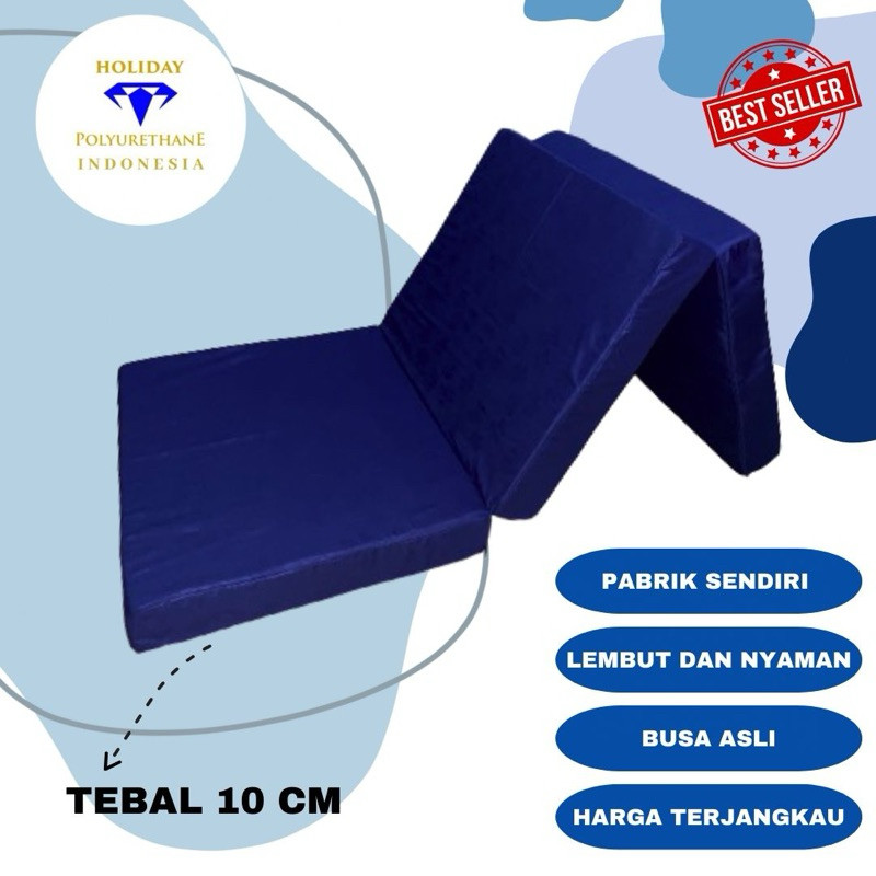 Kasur Lipat 3 BUSA PREMIUM | Kasur Busa Lipat | 180 x 70 Tebal 10 CM CRYSTAL
