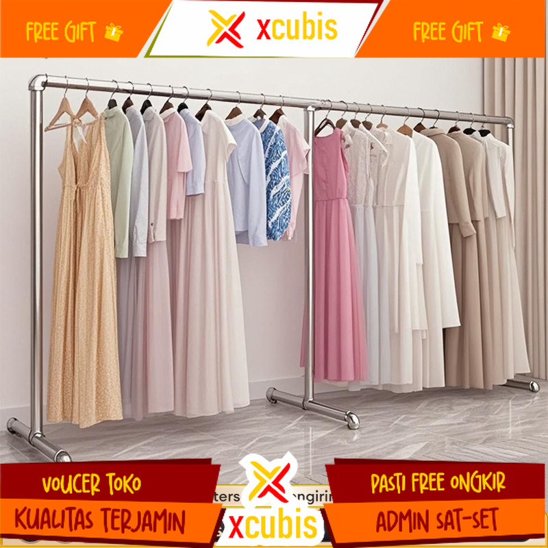 Jemuran Baju Besi Stainless 200CM Jemuran Baju Outdoor Jemuran Gantungan Baju Besi Panjang