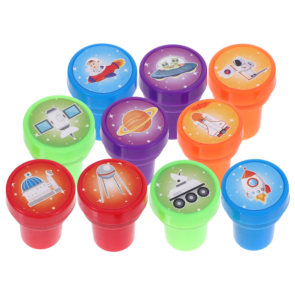 

10 Pcs Space Universe Seal Decorative Journal Stamp Kids Stampers Halloween Child