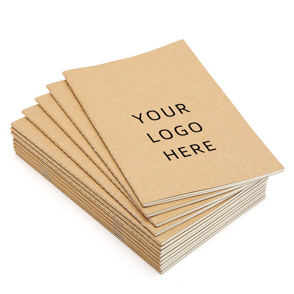 

Lot 50pcs Customize Kraft Paper Journal Book A5 Size 30 sheets 60 Pages Notebook Line Soft Cover Customise Promototion Gift POD