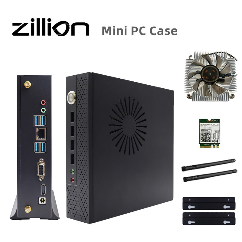 Mini ITX Chassis Portable Desktop Computer Case Gaming PC Components Shell With CPU Cooling Fan Wifi