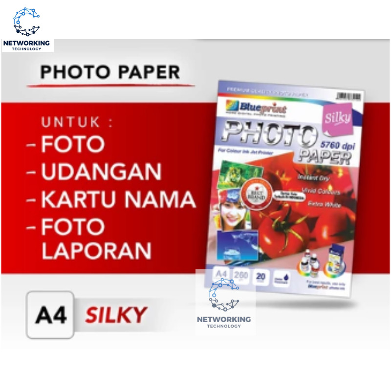 

Kertas Foto Silky , Silky Photo Paper BLUEPRINT A4 260 gsm