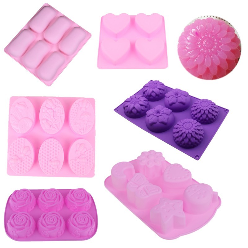 

Hot Sale Fashion Silicone Soap Mold Flower Pattern 6-hole Rectangular Handmade Soap Making DIY Mould Accessory