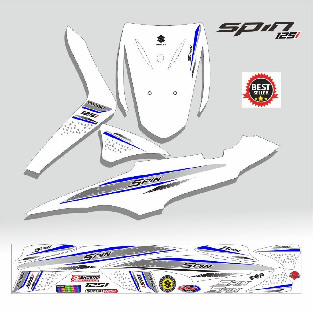 STRIPING SPIN 125 SR / STIKER SPIN 125 /  STIKER MOTOR SPIN POLET STRIPING STIKER STRIPING KEREN