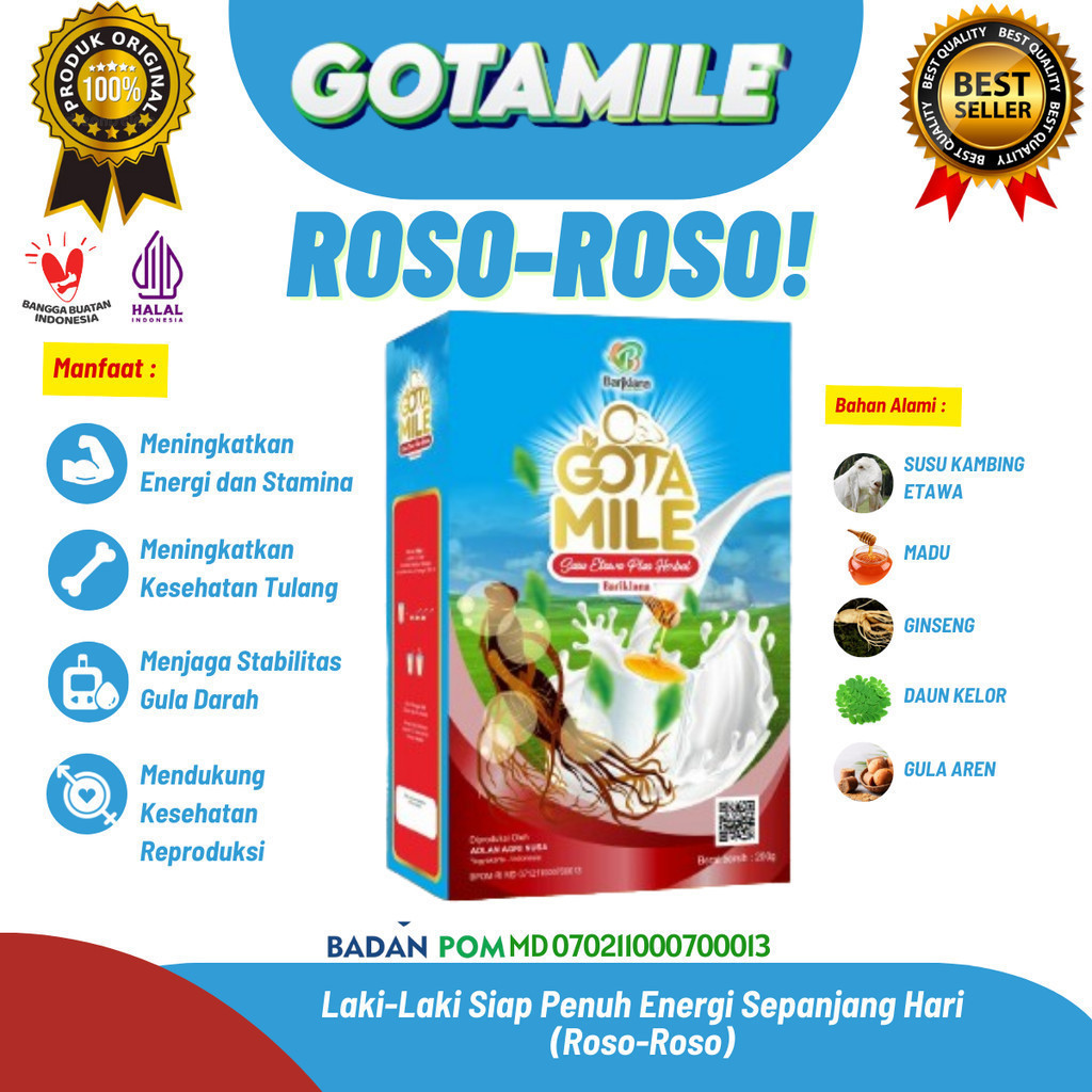 

Gotamile Susu etawa Plus Ginseng dan Gula Aren untuk vitalitas pria