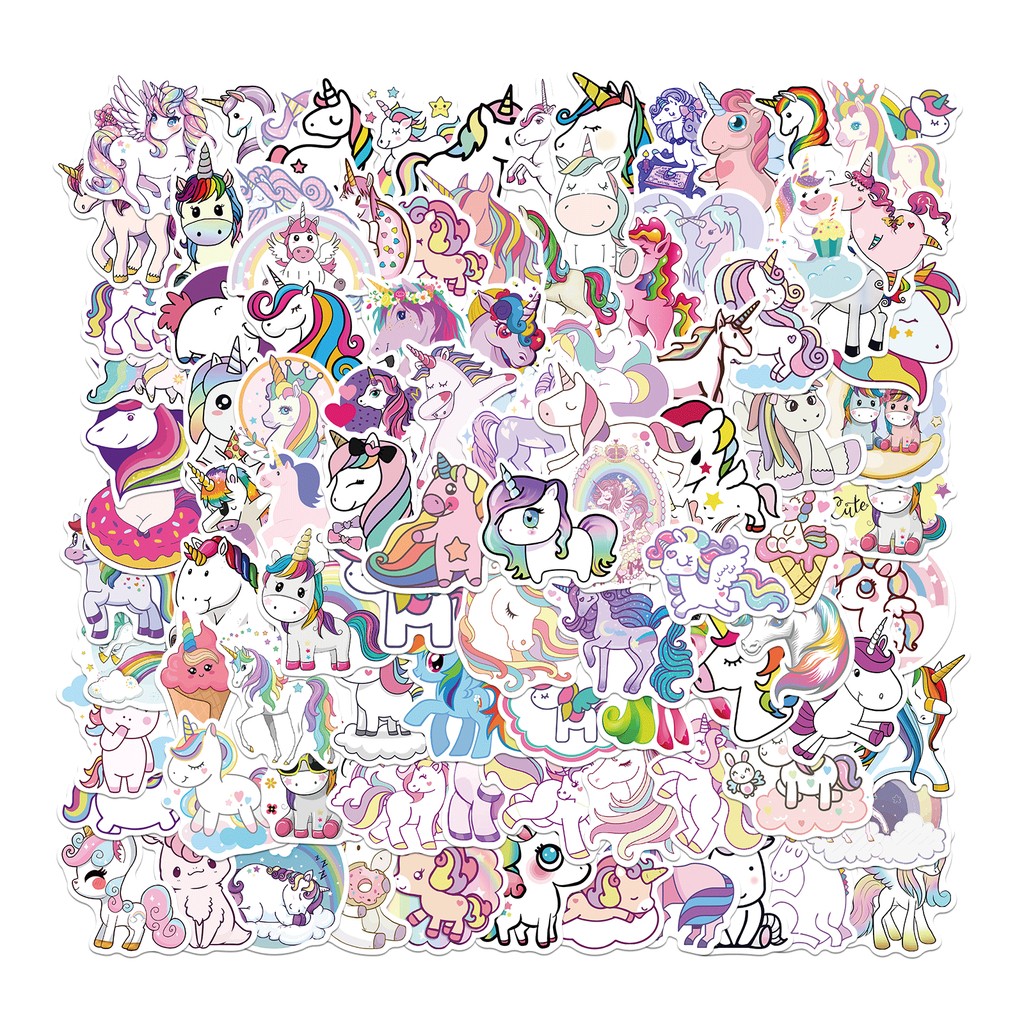 

50/100Pcs Cartoon Animal Unicorn Waterproof Cute Graffiti Sticker DIY Luggage Notebook Guitar Decoration Sticker Wholesale