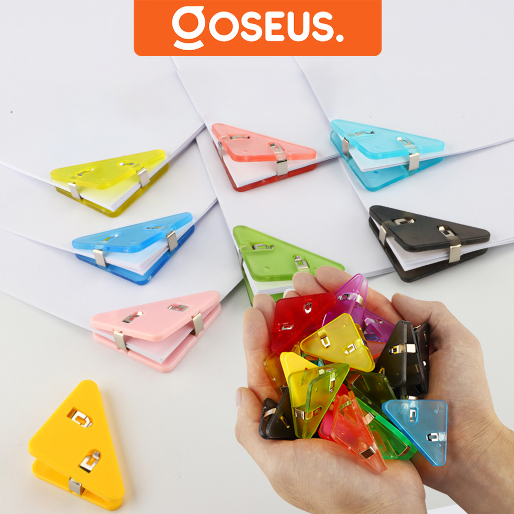 

Paper Clips Binder Klip Kertas Segitiga Penjepit Sudut Kertas Akrilik Clip Book & Paper Corner ATK3016