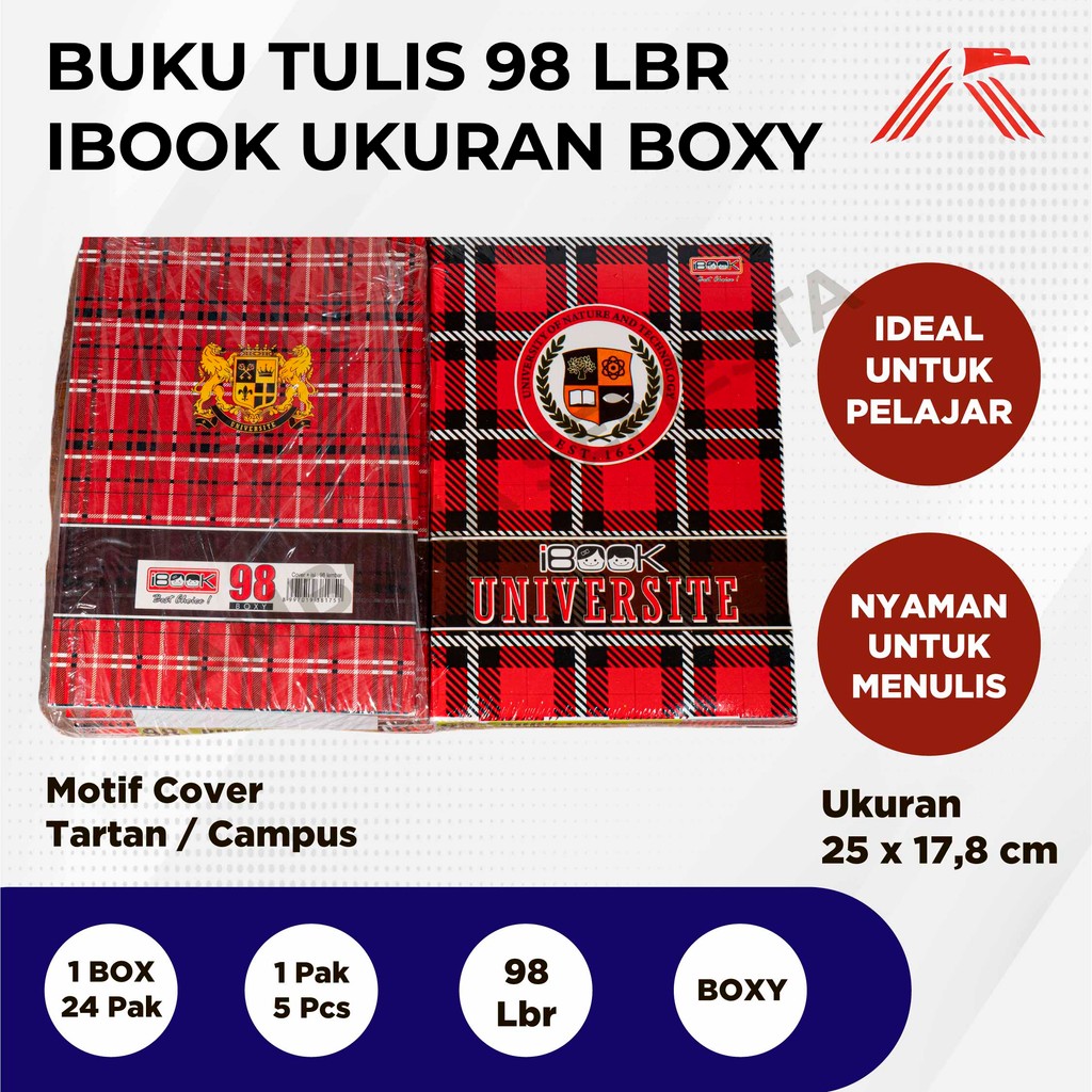 

Buku Tulis iBook isi 98Lbr Boxy @5 Pcs