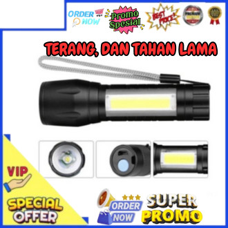 Bisa Cod senter mini super terang jarak jauh dan tahan lama bisa zoom lampu senter led super terang 