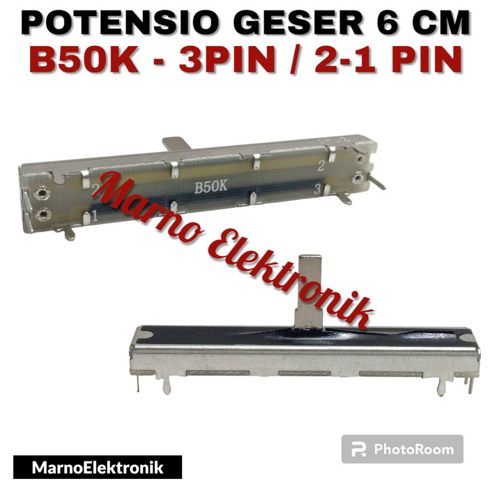 SGA05 POTENSIO GESER POTENTIO GESER B50K 6 CM 3 PIN 3 KAKI 2-1 ASLI ORIGINAL