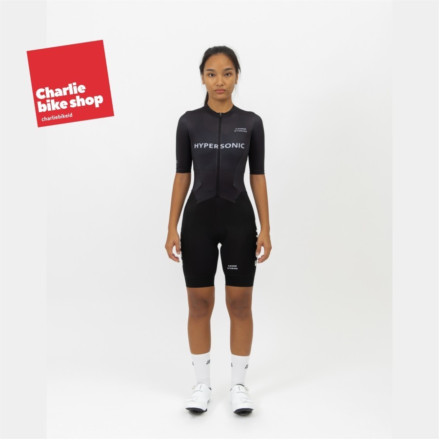Comme Studios Women HYPERSONIC Skin Suit Short Sleeve - Black