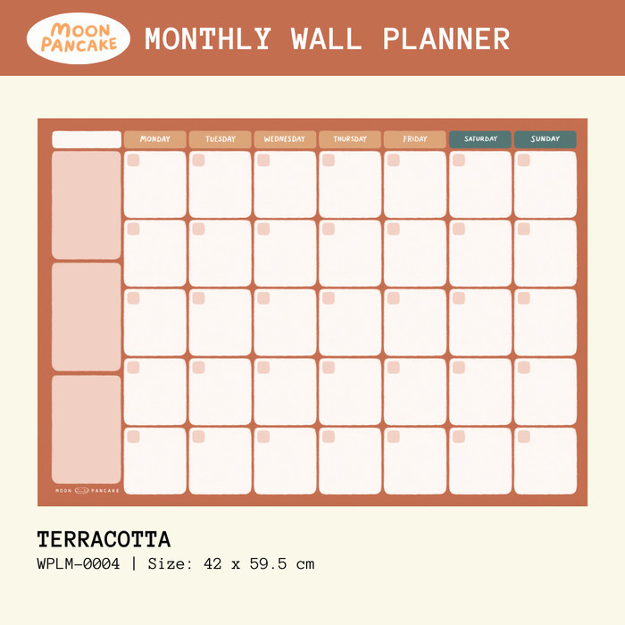 

Moon Pancake Wall Monthly Planner Board - Terracotta