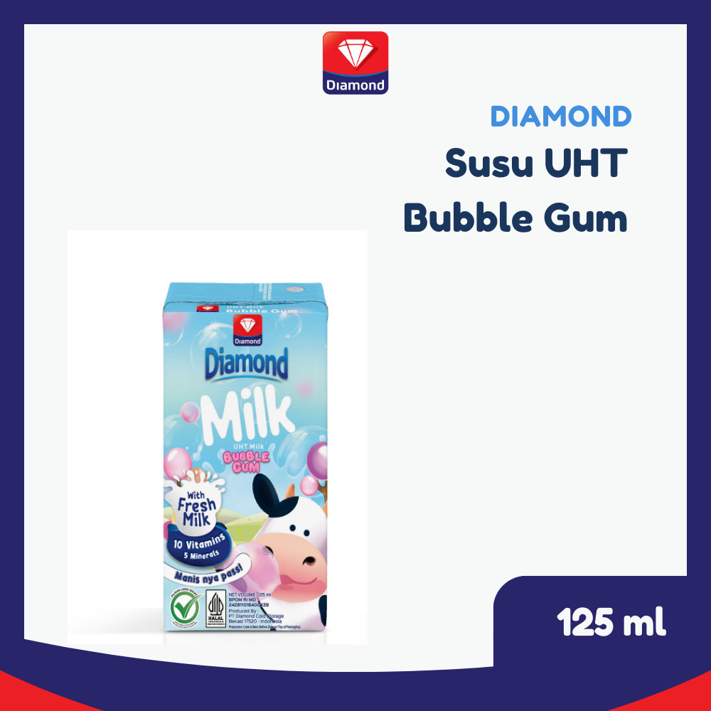 

Diamond Milk Susu UHT Bubble Gum 125 Ml