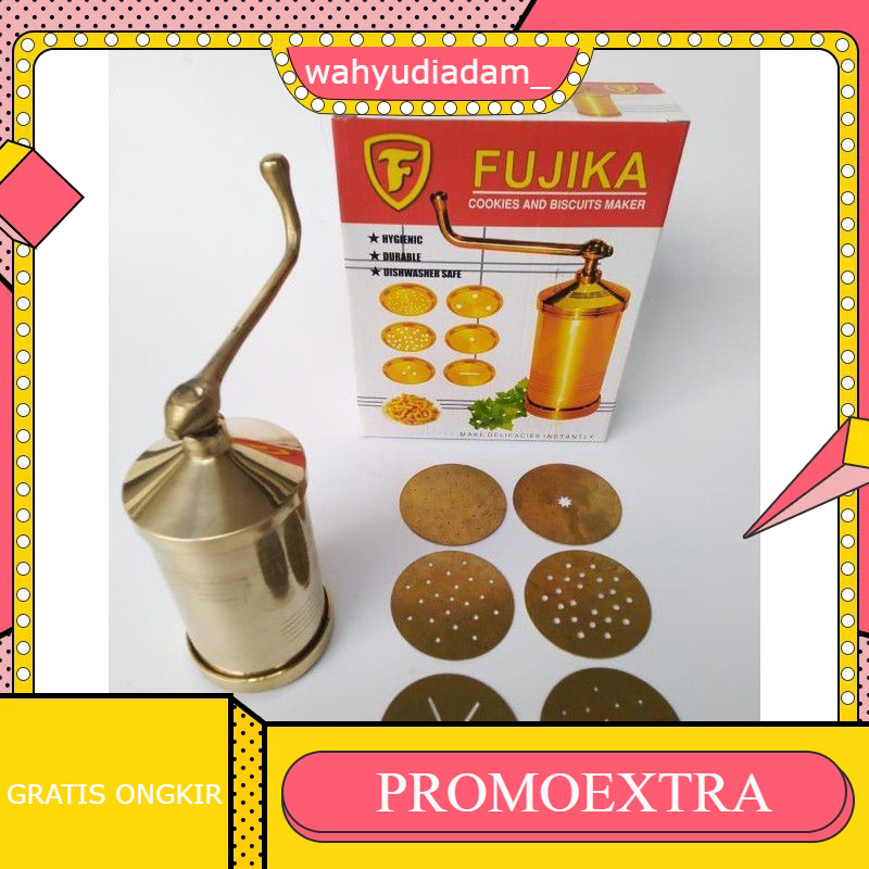FUJIKA cetakan akar kelapa GOLD / cetakan cookies and biscuit maker / cetakan putu mayang kuningan