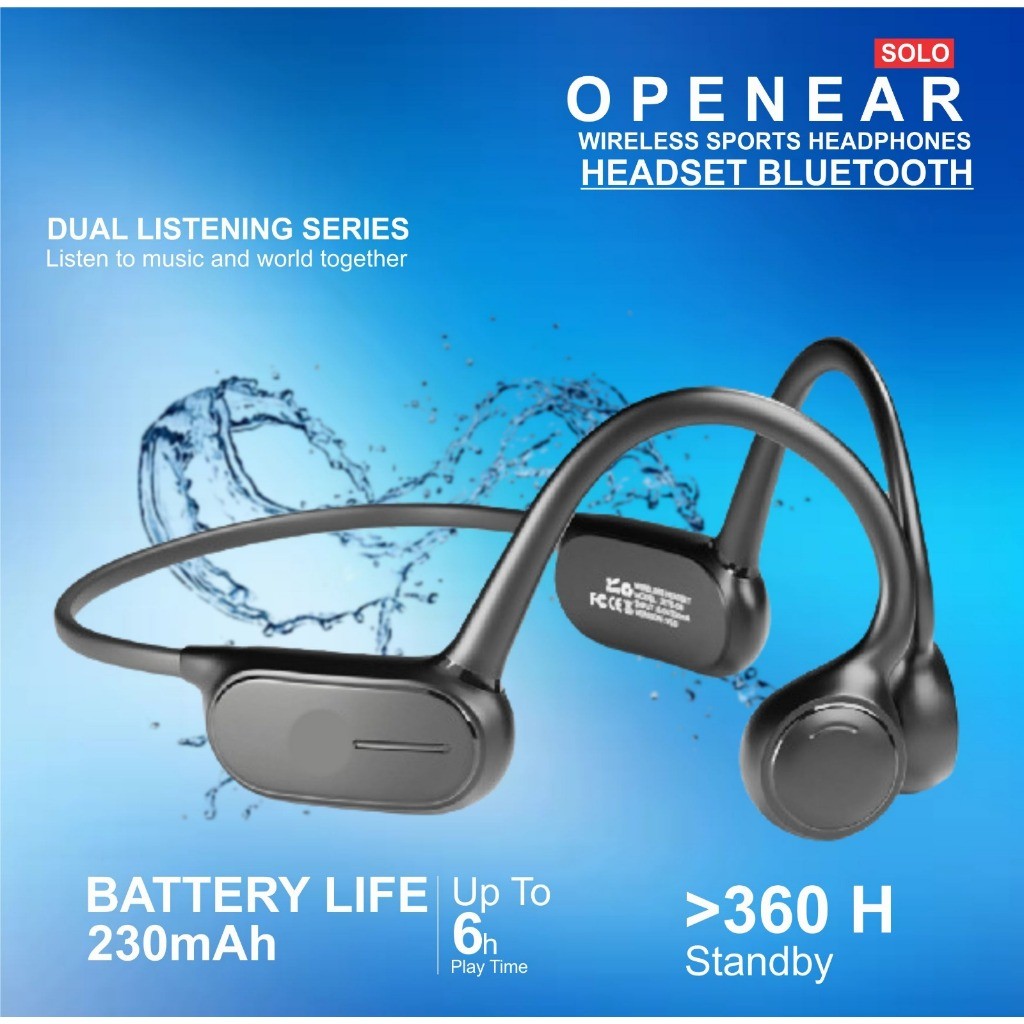 Headphones Wireless Bluetooth Sport Open Ear Solo 66 Bass Original 100% MY