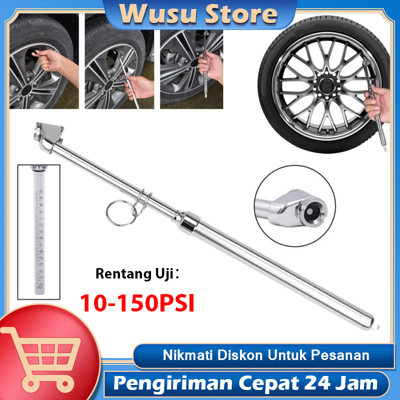 Alat ukur tekanan angin ban 10-150PSI Alat Pengukur Tekanan Ban Kepala Ganda