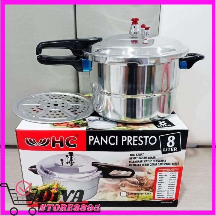 PRESTO HC /PRESTO HAPPY CALL 8 LITER WITH STEAMER PRESTO STAINLESS HAPPY CALL