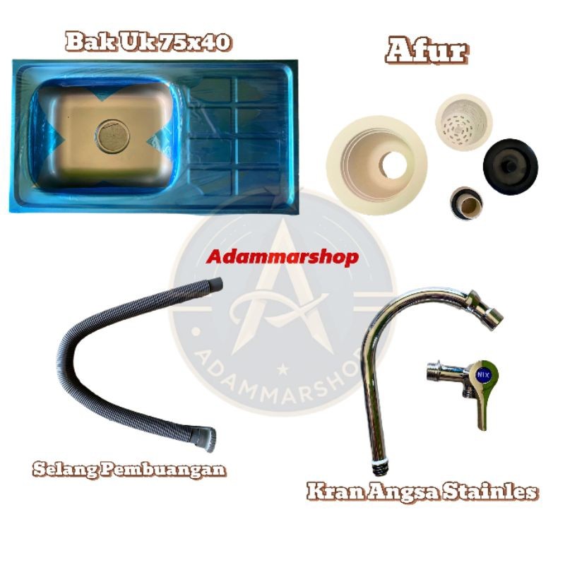 1 set Bak Cuci Piring Stainless 7540/Bak cuci piring murah/bak cuci piring super murah