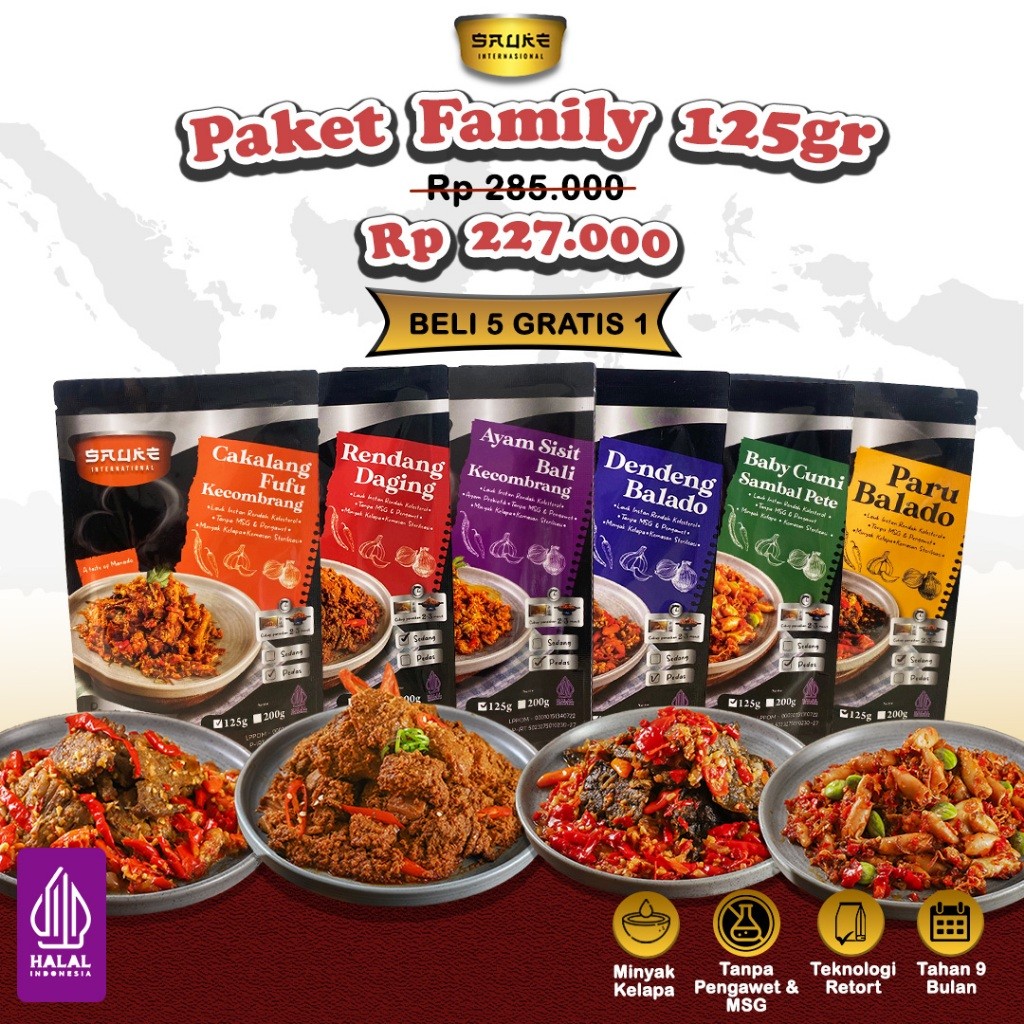 

Sauke Paket Family 5 Free 1 125gr Rendah Kolesterol