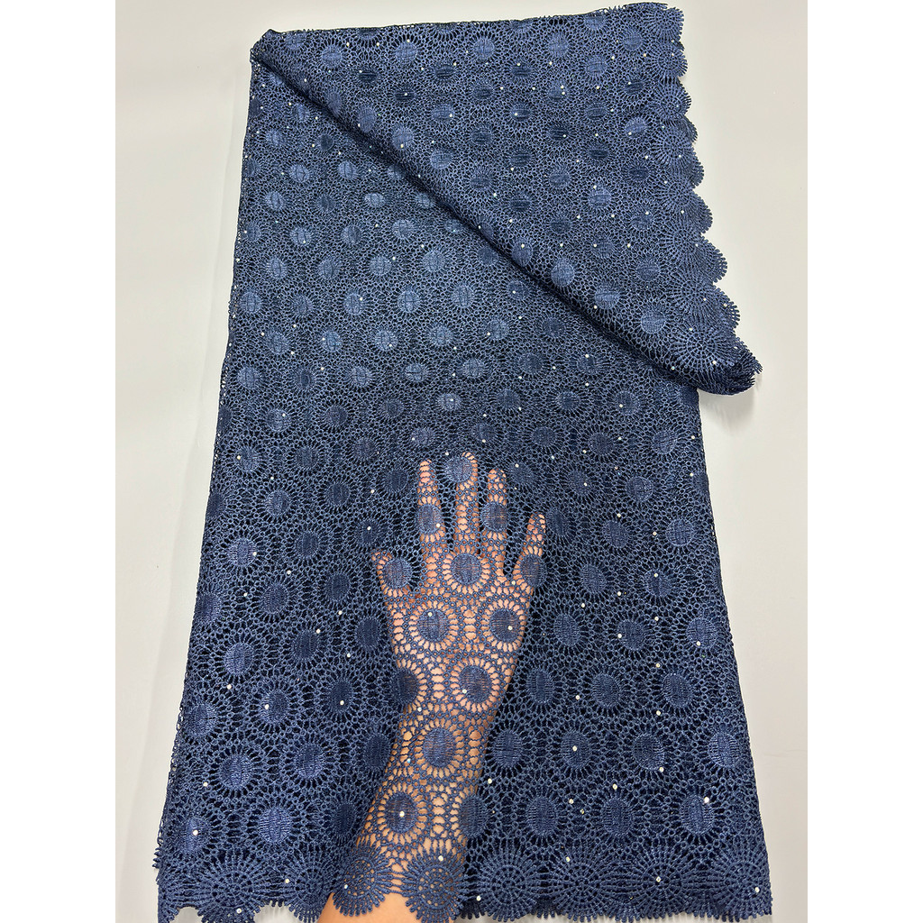

African Guipure Cord Lace Fabric 2025 New High Quality Nigerian Water-soluble Lace Fabrics 5 Yards for Wedding Dresses Party