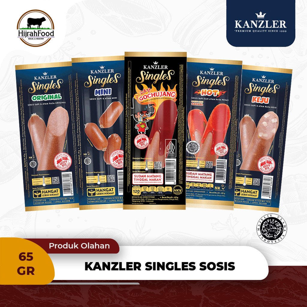 

Kanzler Singles Sosis Sapi Siap Makan Beef Sausage RTE 65 gram