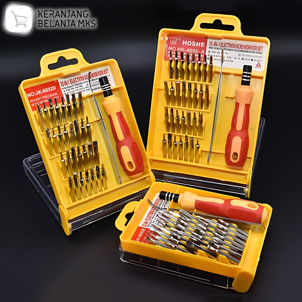 Obeng Set Reparasi HP Tablet Alat Elektronik 32 in 1 + Pinset