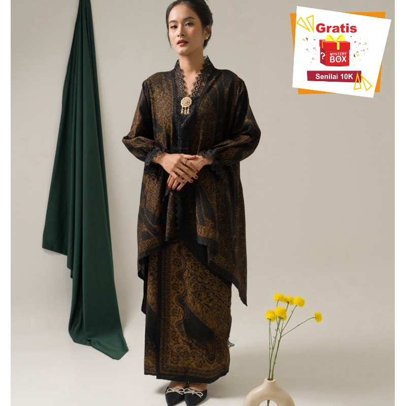 Baju Atasan Batik Outer Set Rok Lilit Batik Viscose Wanita Kondangan Pesta Lamaran Formal Lebaran Ju