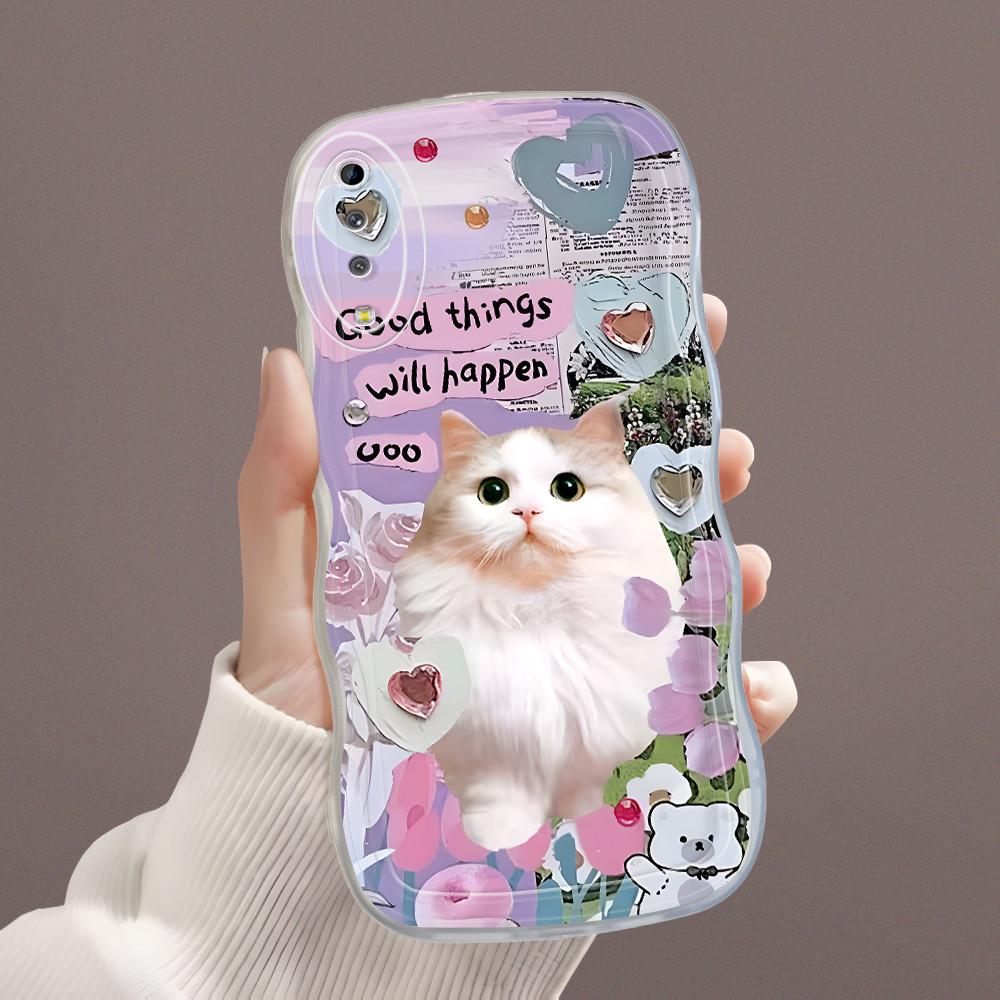 Casing Hp Untuk Compitable With Samsung A7 2018 A750 Terbaru Phone Cassing Case Flower Cat 5168 Sofc