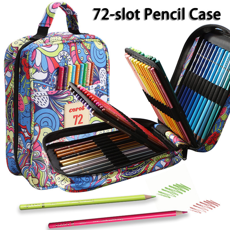

72pcs Blue Butterfly Pencil Case Set - 72 Colored Pencils,Sharpener for Adult Coloring,Painting,Sketching,Wedding Decorations