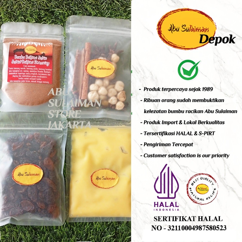 

PAKET LEBIH HEMAT BUKHARI INSTANT/ EKSTRA REMPAH KISMIS DAN MINYAK SAMIN UNTUK 1 KG BERAS Abu Sulaiman Store Depok