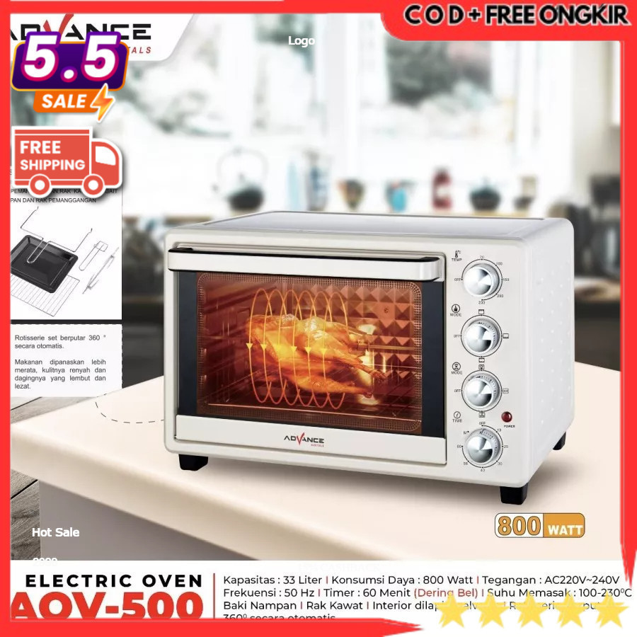 ADVANCE ELECTRIC OVEN AOV500 OVEN LISTRIK ROTISERIE AOV-500 33L