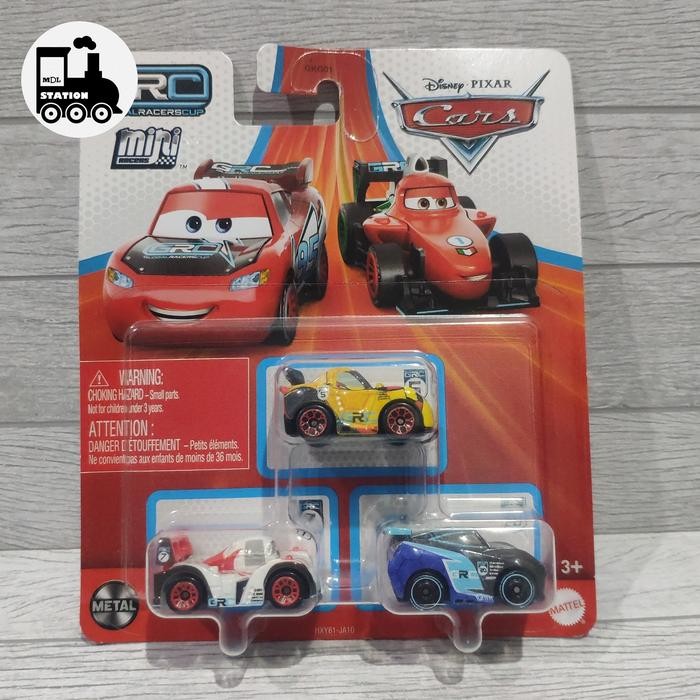 XMCH Disney Cars Mini Racer 3 Pack Set - Miguel Camino Shu Todoroki Jackson Storm GLOBAL RACERS CUP 