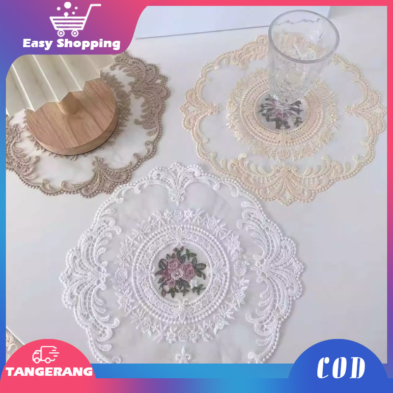 Alas Piring Di Meja Makan Renda Alas Tatakan Piring Tatakan Piring Kain Renda Taplak Meja Table Mat 