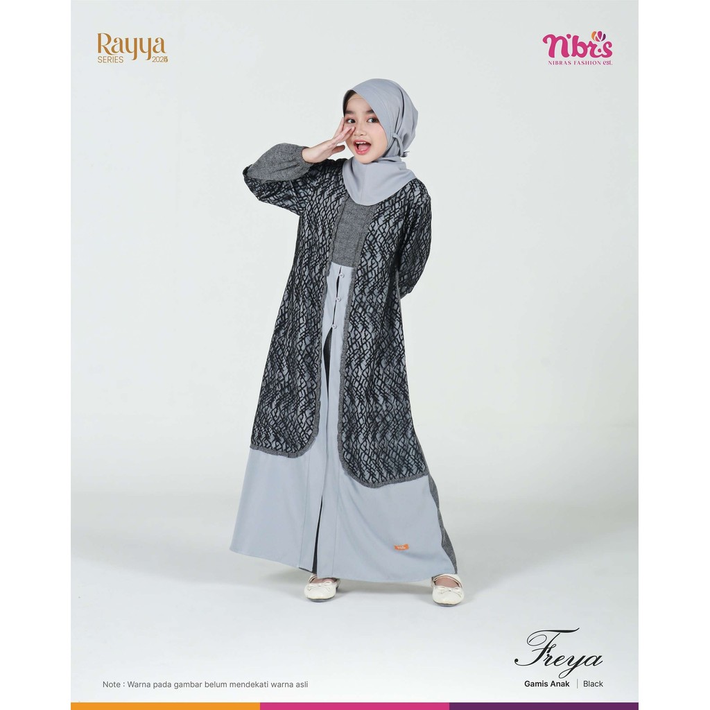 ZALFAASHA | Freya Dress Kids | Gamis anak muslimah motif By Nibras